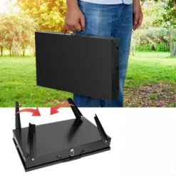 FURNIinspire Outdoor Grills, Griddles And Smokers 3 Level Adjustable Outdoor BBQ With Wind Guard Tools For Camping, Picnics, Black, 17.7"*11.02"*3.1" -Home Decor GUEST 0081e07d db92 4b30 8329 59d2c64d2121