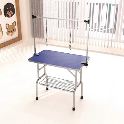 FURNIinspire Pet Grooming Tools Foldable Pet Grooming Table For Pet Large Dogs And Cats With Adjustable, Bathing Station, Blue, 38"*23.6"*65.5" 4 FURNIinspire Pet Grooming Tools Foldable Pet Grooming Table For Pet Large Dogs And Cats With Adjustable, Bathing Station, Blue, 38"*23.6"*65.5" - Image 4