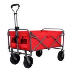 FURNIinspire Outdoor Serving Carts Collapsible Folding Wagon 300L Collapsible Wagon With Tailgate All-Terrain Wheels, Red, 35.43"*21.85"*39.17" -Home Decor GUEST 034de8e0 e382 4c9a 8685 a0696456f1e1