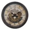 FURNIinspire Wall Clocks Round Gear Mechanism Wall Hanging Clock Living Room Decorative Timepiece Vintage Wall Decor, Brown, 20"*20"*3"