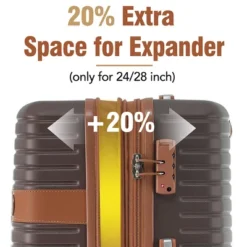 FURNIinspire Bag And Luggage Sets 24 Inch Luggage Set, Lightweight Checked Suitcase With 2 Mesh Bag Travel Business, Brown, 11"*15.9"*25.2" 8 FURNIinspire Bag And Luggage Sets 24 Inch Luggage Set, Lightweight Checked Suitcase With 2 Mesh Bag Travel Business, Brown, 11"*15.9"*25.2" -Home Decor GUEST 04004e80 6dac 4cc0 8ad2 46db17c16c6c