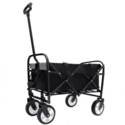 FURNIinspire Outdoor Serving Carts 225lbs Collapsible Foldable Wagon Cart Beach Wagon Utility Cart For Sports Gardeing, Black, 25.98"*17.32"*37.4" -Home Decor GUEST 0486d473 8057 48d3 bbe4 9f8b70fa827e