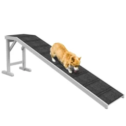 FURNIinspire Dog Ramp For Bed, Pet Ramp For Dogs With Non-Slip Carpet And Top Platform,74"*16"*25"