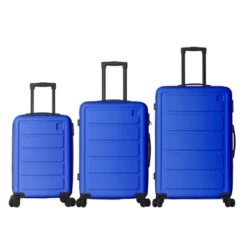 FURNIinspire Bag And Luggage Sets Hard Shell 3 Piece Suitcase Set, Travel Luggage Business Suitcases With Wheels, Blue, 19.88"*10.63"*29.92" -Home Decor GUEST 0b47e3f1 1cc9 4cd3 8992 ad09622371fd