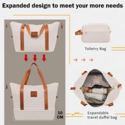 FURNIinspire Bag And Luggage Sets Luggage Set Travel Suitcase With Bags Spinner Wheels Abs Lightweight Suitcase, Khaki And Brown, 16"*10"*24" -Home Decor GUEST 10ce2013 6d47 4564 889a 1aa170a23b97