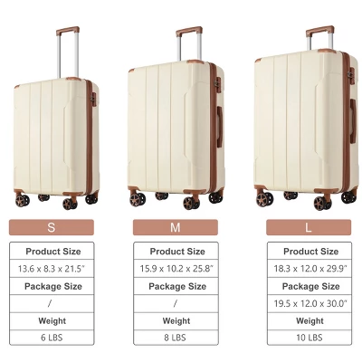 FURNIinspire Bag And Luggage Sets 3 Piece Suitcase Set, Expandable Hard Shell Carry On Luggage Sets, Travel Luggage White, 12"*18.3"*29.9" 2 FURNIinspire Bag And Luggage Sets 3 Piece Suitcase Set, Expandable Hard Shell Carry On Luggage Sets, Travel Luggage White, 12"*18.3"*29.9" - Image 2