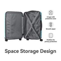 FURNIinspire Bag And Luggage Sets 3 Piece Travel Hard Shell Luggage, Lightweight Rolling Suitcases With Wheels, Blue, 20.87"*11.61"*30.31" -Home Decor GUEST 126cdf7c e04c 4d9f 84c5 29971cc6d0d8