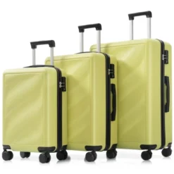 FURNIinspire Bag And Luggage Sets Travel Luggage Set Suitcase Set, 3 Piece Hard Shell Suitcases, Lightweight Suitcase, Tea Green, 11.4"*20.1"*29.1" -Home Decor GUEST 1440e195 a61c 4adb 89d1 d175cfdfbfce
