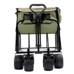 FURNIinspire Outdoor Serving Carts 440lbs Collapsible Foldable Wagon Cart With Strapping System For Camping Sports, Green, 35.04"*22.44"*38.58" -Home Decor GUEST 15631ad9 529b 4ee4 a86a b5f95f2dd7cc
