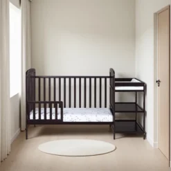 FURNIinspire Cribs Convertible Crib Baby Crib Baby Bed, Toddler Crib Changer Combo, 3 In 1 Crib Nursery Cribs For Bedroom, Black, 70.5"*30.5"*41.75" -Home Decor GUEST 15b758b5 d88c 4f9e 993b bedaabc71be6
