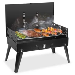 FURNIinspire Outdoor Grills, Griddles And Smokers 3 Level Adjustable Outdoor BBQ With Wind Guard Tools For Camping, Picnics, Black, 17.7"*11.02"*3.1" -Home Decor GUEST 16530be8 3762 4085 b38e ed24e416959f
