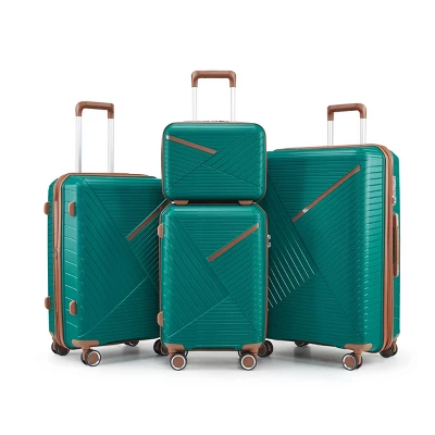 FURNIinspire Bag And Luggage Sets 4 Piece Expandable Lightweight Rolling Suitcase Set Stylish Travel Luggage With Wheels, Green, 12.6"*18.5"*29.5" 5 FURNIinspire Bag And Luggage Sets 4 Piece Expandable Lightweight Rolling Suitcase Set Stylish Travel Luggage With Wheels, Green, 12.6"*18.5"*29.5" - Image 5
