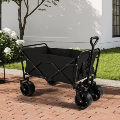 FURNIinspire Outdoor Serving Carts 220Lbs Collapsible Folding Beach Wagon Cart Wagons Carts Heavy Duty Foldable, Black, 35.43"*23.47"*40.16" 1 FURNIinspire Outdoor Serving Carts 220Lbs Collapsible Folding Beach Wagon Cart Wagons Carts Heavy Duty Foldable, Black, 35.43"*23.47"*40.16"