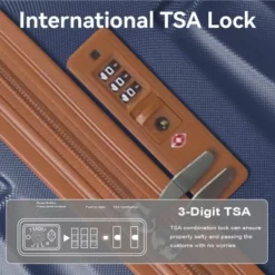 FURNIinspire Bag And Luggage Sets 3 Piece Rolling Luggage Travel Suitcase Set, Lightweight Durable Suitcases With Wheels, Blue, 21.06"*11.81"*30.31" -Home Decor GUEST 1c49b8bc aa61 4821 a3c7 2c5904036e39