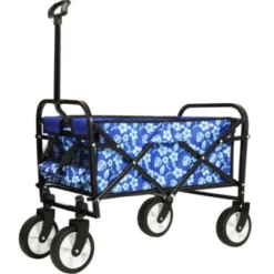 FURNIinspire Outdoor Serving Carts Colorful Collapsible Foldable Wagon Cart Beach Wagon Utility Wagon Grocery Cart 225lbs, Blue, 35.04"*22.44"*38.58" -Home Decor GUEST 1c7ef453 bc96 4aa5 81a6 775664d83bb6