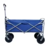 FURNIinspire Outdoor Serving Carts Collapsible Folding Wagon 300L Collapsible Wagon With Tailgate All-Terrain Wheels, Blue, 35.43"*21.85"*39.17"