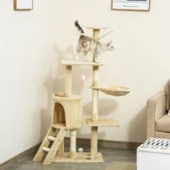 FURNIinspire Pet Tower Interactive Cat Condo Tower Activity Tree House, Pet Tower, Cat Tree Cat Playhouse, Cat Climbers, Beige, 19.78"*13.75"*52.75" 9 FURNIinspire Pet Tower Interactive Cat Condo Tower Activity Tree House, Pet Tower, Cat Tree Cat Playhouse, Cat Climbers, Beige, 19.78"*13.75"*52.75" -Home Decor GUEST 1df569a7 c88c 46b0 b615 6d8b04d141e2