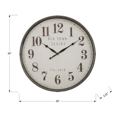 FURNIinspire Wall Clocks 30inch Modern Round Wall Clock Decorative Living Room Vintage Wall Decor, Large Oversize, Brown, 30"*30"*2.25" 2 FURNIinspire Wall Clocks 30inch Modern Round Wall Clock Decorative Living Room Vintage Wall Decor, Large Oversize, Brown, 30"*30"*2.25" - Image 2