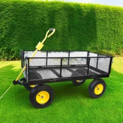 FURNIinspire Wheelbarrows And Lawn Carts Large Garden Cart For Transportation, Ideal For Outdoor Activities, Yellow And Black, 55“*24"*44.5" -Home Decor GUEST 1fdfbeb9 0605 439b 9029 ef1196a0e38f