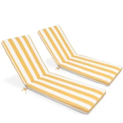 FURNIinspire Outdoor Seat Cushions 2pcs Outdoor Cushion Set Replacement, Yellow And White Stripes Seat Cushion, Multicolored, 74.4"*22.05"*2.8" 9 FURNIinspire Outdoor Seat Cushions 2pcs Outdoor Cushion Set Replacement, Yellow And White Stripes Seat Cushion, Multicolored, 74.4"*22.05"*2.8" -Home Decor GUEST 21583119 0989 4f28 85b4 96f03d2a1acd