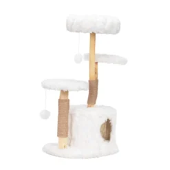 FURNIinspire Pet Tower Modern Cat Tree, Natural Branch Cat Tower, Luxury Cat Condo, Indoor Cat Furniture, Kitten Cat Gift, White, 34"*17.72"*41.73" -Home Decor GUEST 21a6043f 59f8 47e9 ad15 30bbd18bc2fa