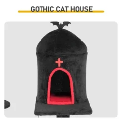 FURNIinspire Pet Tower Halloween Cat Tree Tower With Cat Condo, Scratching Board, Gothic Multi-Level Pet Furniture, Multicolored, 27.3"*29.25"*52.65" -Home Decor GUEST 22e7e64b 6561 47bd 88a7 d6f4d7ccb368
