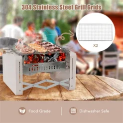 FURNIinspire Outdoor Grills, Griddles And Smokers Professional Foldable Dual Surface Charcoal Grill For BBQ System Outdoor, Beige, 16.33"*4.82"*12.8" 7 FURNIinspire Outdoor Grills, Griddles And Smokers Professional Foldable Dual Surface Charcoal Grill For BBQ System Outdoor, Beige, 16.33"*4.82"*12.8" -Home Decor GUEST 2572dc62 2a63 4ea9 a531 ae4627fcd2b3