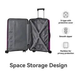 FURNIinspire Bag And Luggage Sets 3 Piece Travel Luggage With Rolling Wheels, Lightweight Hard Shell Suitcase Set, Pink, 20.08"*11.81"*30.12" -Home Decor GUEST 27dea9b8 c0d6 4ced be13 5e9c5ca74ea8