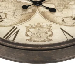 FURNIinspire Wall Clocks Round Living Room Roman Numeral Clock Decorative Hanging Clock Vintage Timepiece Home Decor, Brown, 20"*20"*2" -Home Decor GUEST 291bec46 cc53 415d aa89 a4456339df14