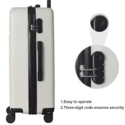 FURNIinspire Bag And Luggage Sets Hard Shell 3 Piece Suitcase Set, Travel Luggage Business Suitcases With Wheels, White, 19.88"*10.63"*29.92" -Home Decor GUEST 2c809e92 aaf4 409e a055 914c7361b5c7