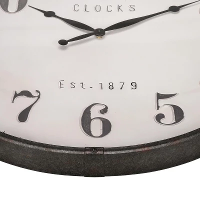 FURNIinspire Wall Clocks 30inch Modern Round Wall Clock Decorative Living Room Vintage Wall Decor, Large Oversize, Brown, 30"*30"*2.25" 3 FURNIinspire Wall Clocks 30inch Modern Round Wall Clock Decorative Living Room Vintage Wall Decor, Large Oversize, Brown, 30"*30"*2.25" - Image 3