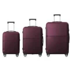 FURNIinspire Bag And Luggage Sets 3 Piece Rolling Luggage, Travel Hard Suitcase With Wheels, Stylish Suitcase Set, Purple, 21.06"*11.81"*30.31" -Home Decor GUEST 2f955d84 03a2 4b74 87e0 9cf0618655f8