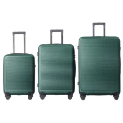 FURNIinspire Bag And Luggage Sets 3 Piece Travel Hard Shell Luggage, Lightweight Rolling Suitcases With Wheels, Green, 20.67"*11.61"*29.92" -Home Decor GUEST 32a8eaa7 6cc7 4dd7 a671 91b9334decb8