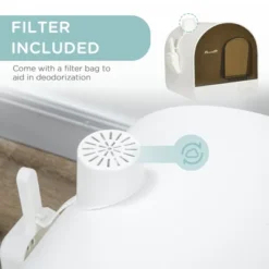 FURNIinspire Pet Training Pads And Potties Indoor Covered Litter Box, Self Cleaning Litter Box With Tray, Scoop, Filter, White, 17.25"*17"*18.5" 8 FURNIinspire Pet Training Pads And Potties Indoor Covered Litter Box, Self Cleaning Litter Box With Tray, Scoop, Filter, White, 17.25"*17"*18.5" -Home Decor GUEST 343da353 db26 4ea6 8c23 7fa6827e5dfe