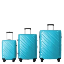 FURNIinspire Bag And Luggage Sets 3 Piece Textured Travel Luggage, Hard Suitcase Set With Wheels, Scratch-Resistant, Peacock Blue, 21.65"*13.19"*31.1" 9 FURNIinspire Bag And Luggage Sets 3 Piece Textured Travel Luggage, Hard Suitcase Set With Wheels, Scratch-Resistant, Peacock Blue, 21.65"*13.19"*31.1" -Home Decor GUEST 36211b2d 5d4b 4d5c 83f4 75a06c4acffc