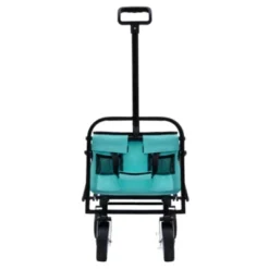 FURNIinspire Outdoor Serving Carts Utility Park Garden Cart Tool Customized Color Folding Camping Trolley Outdoor Beach, Blue, 25.98"*17.32"*37.4" -Home Decor GUEST 3624fb35 e0c2 49cf 86c3 b4de03d0ef12