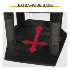 FURNIinspire Pet Tower 50 Inch Gothic Corner Cat Tree Cat Tower Stand With Perch, Scratching Post, Extra Wide Base, Black, 23.4"*23.01"*50" -Home Decor GUEST 3785ccc0 96a5 46db b59a 2e4a3606cbb8