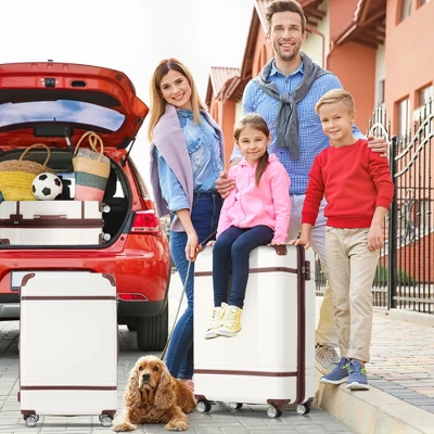 FURNIinspire Bag And Luggage Sets Luggage Sets 3 Pieces Luggage And Cosmetic Case Spinner Suitcase With TSA Lock Lightweight, White, 20" 24" 1 FURNIinspire Bag And Luggage Sets Luggage Sets 3 Pieces Luggage And Cosmetic Case Spinner Suitcase With TSA Lock Lightweight, White, 20" 24"