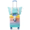 FURNIinspire Bag And Luggage Sets 20 Inch Carry On Luggage Luggage Set, Suitcase With Cup Holder, Travel Luggage, Multicolored, 8.3"*15.6"*21.7"