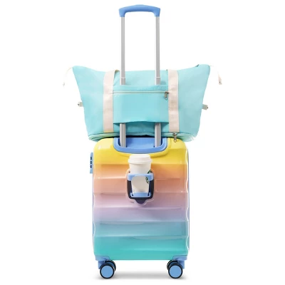 FURNIinspire Bag And Luggage Sets 20 Inch Carry On Luggage Luggage Set, Suitcase With Cup Holder, Travel Luggage, Multicolored, 8.3"*15.6"*21.7" 1 FURNIinspire Bag And Luggage Sets 20 Inch Carry On Luggage Luggage Set, Suitcase With Cup Holder, Travel Luggage, Multicolored, 8.3"*15.6"*21.7"