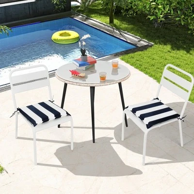 FURNIinspire Outdoor Seat Cushions 4pcs Patio Seat Cushion Replacement Seat Cushion, Striped Sponge Seat Cushion For Gardens, Blue, 15"*15"*2.1" 5 FURNIinspire Outdoor Seat Cushions 4pcs Patio Seat Cushion Replacement Seat Cushion, Striped Sponge Seat Cushion For Gardens, Blue, 15"*15"*2.1" - Image 5