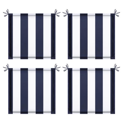 FURNIinspire Outdoor Seat Cushions 4pcs Patio Seat Cushion Replacement Seat Cushion, Striped Sponge Seat Cushion For Gardens, Blue, 15"*15"*2.1" 4 FURNIinspire Outdoor Seat Cushions 4pcs Patio Seat Cushion Replacement Seat Cushion, Striped Sponge Seat Cushion For Gardens, Blue, 15"*15"*2.1" - Image 4