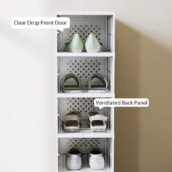 FURNIinspire Shoe Racks Living Room Shoe Boxes Units Shoe Organizer Storage Stackable Shelves For Entryway, Hallway, White, 13.8"*10.2"*55.1" -Home Decor GUEST 3a4f8063 ec90 447e 9346 9bef2e205647