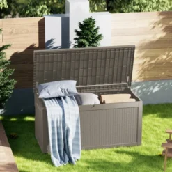 FURNIinspire Deck Boxes, Waterproof Outdoor Storage Box With Handle For Patio Furniture, Garden Tools, All Weather Use, Brown, 67.72"*32.2"*33.66" -Home Decor GUEST 3b9deab9 0e26 49eb 8068 341cbea5d4aa