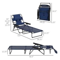 FURNIinspire Outdoor Portable Chair 4 Position Recline Foldable Design With Reading Hole For Poolside Relaxation, Black, Navy Blue, 74.4"*28.3"*32.3" 7 FURNIinspire Outdoor Portable Chair 4 Position Recline Foldable Design With Reading Hole For Poolside Relaxation, Black, Navy Blue, 74.4"*28.3"*32.3" -Home Decor GUEST 3bf3a9a9 c104 47d8 b57d adacb26dc190