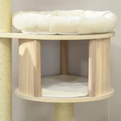 FURNIinspire Pet Tower 3 Level Cat Tree Cat Playhouse Cat Tower, Cat Toy Pet Furniture With Scratching Posts, Soft Cushion, Brown, 25.5"*17.75"*46.5" -Home Decor GUEST 3d770187 3e88 40b5 bcad 088f378db2a1