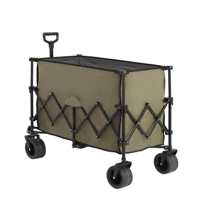 FURNIinspire Wheelbarrows And Lawn Carts Beach Wagon Lawn Cart Garden Cart, Heavy Duty Folding Utility Yard Cart, Green, 20.87"*42.91"*32.68" 5 FURNIinspire Wheelbarrows And Lawn Carts Beach Wagon Lawn Cart Garden Cart, Heavy Duty Folding Utility Yard Cart, Green, 20.87"*42.91"*32.68" - Image 5
