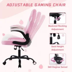 FURNIinspire Task And Office Chairs Pu Leather Office Chair Swivel Computer Gaming Chair With Lumbar Support, Pink And White, 25"*28"*46" 8 FURNIinspire Task And Office Chairs Pu Leather Office Chair Swivel Computer Gaming Chair With Lumbar Support, Pink And White, 25"*28"*46" -Home Decor GUEST 40279e2f c630 43d2 b646 51e7639f4621
