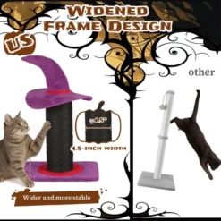 FURNIinspire Pet Tower Halloween Cat Tree Wizard Hat Cat Scratching Post, Cute Cat Toys Kitten Pet Furniture Indoor, Purple, 15.8"*11.8"*23.6" 7 FURNIinspire Pet Tower Halloween Cat Tree Wizard Hat Cat Scratching Post, Cute Cat Toys Kitten Pet Furniture Indoor, Purple, 15.8"*11.8"*23.6" -Home Decor GUEST 40a2a933 e02d 40e7 9efc 36e73b50140c