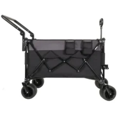 FURNIinspire Outdoor Serving Carts Multi Functional Push Pull Folding Wagon Cart With Rotating Handle All-Terrain Wheele, Black, 48.43"*22.83"*43.7" -Home Decor GUEST 41db8f35 29d2 47c7 a113 94b3d9d82269
